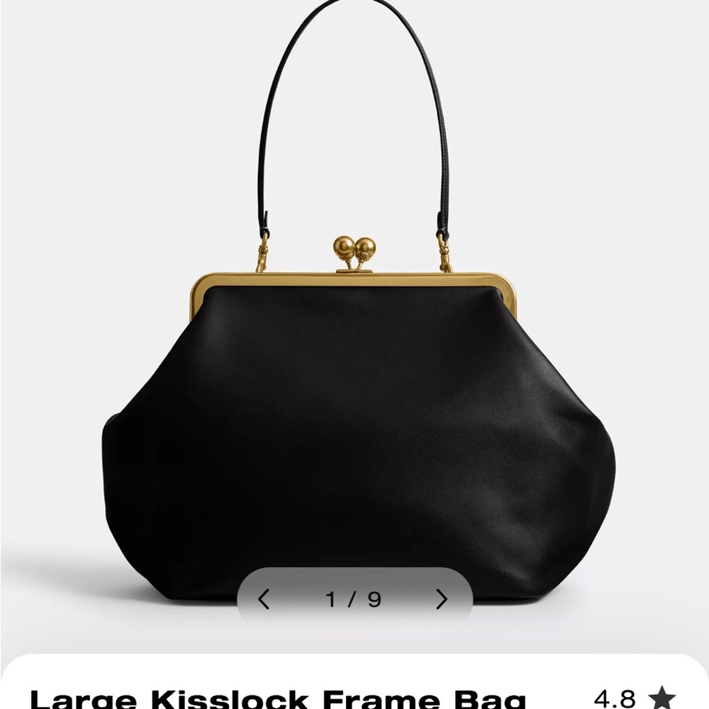 Coach Black Kisslock Large Frame Bag